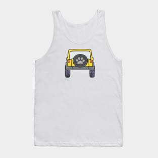 Yellow Wrangler 4x4 with Paw Print Cover Tank Top